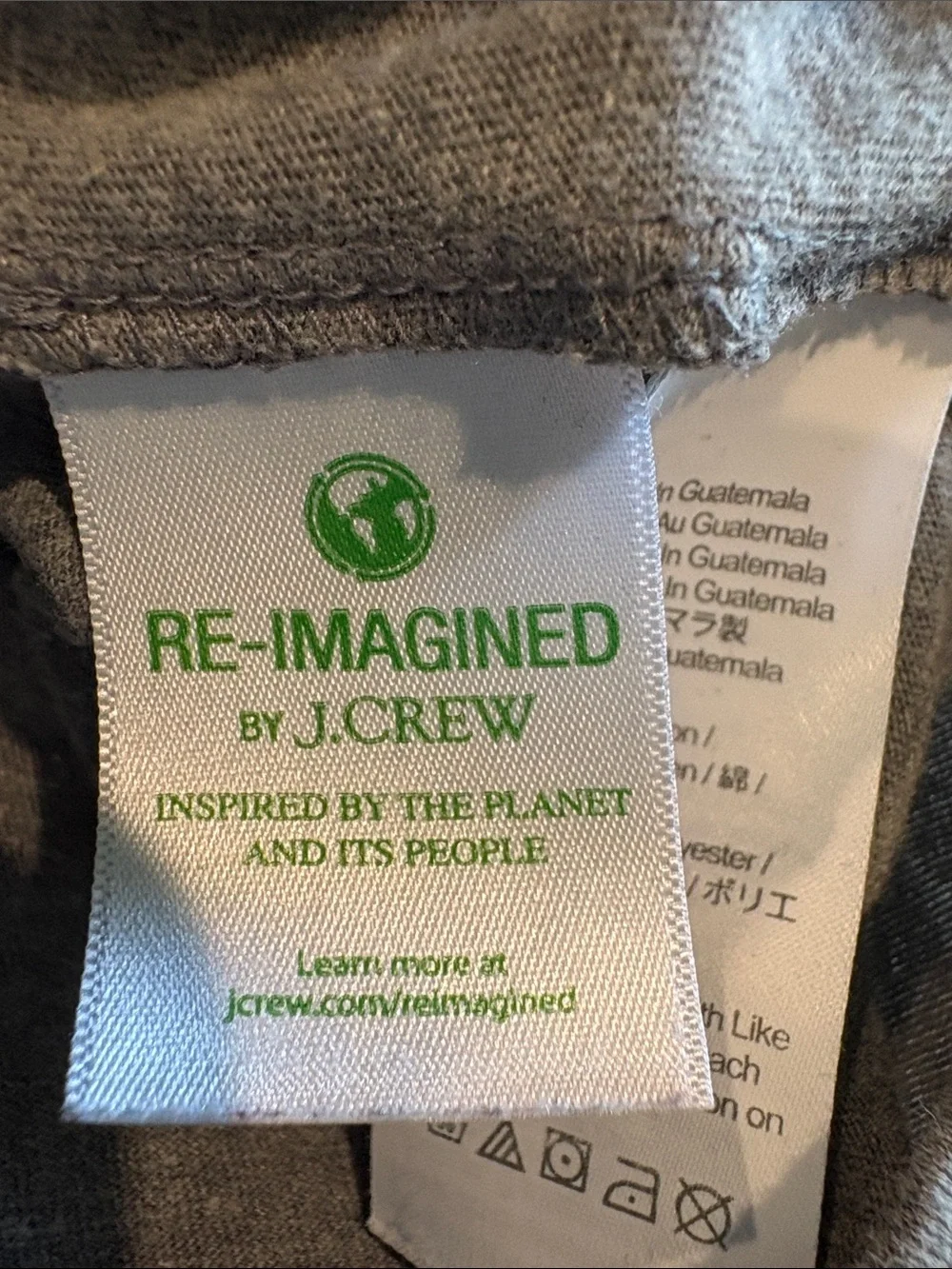 J. Crew - Men's long sleeve hooded t-shirt. Heathered Gray. Large.